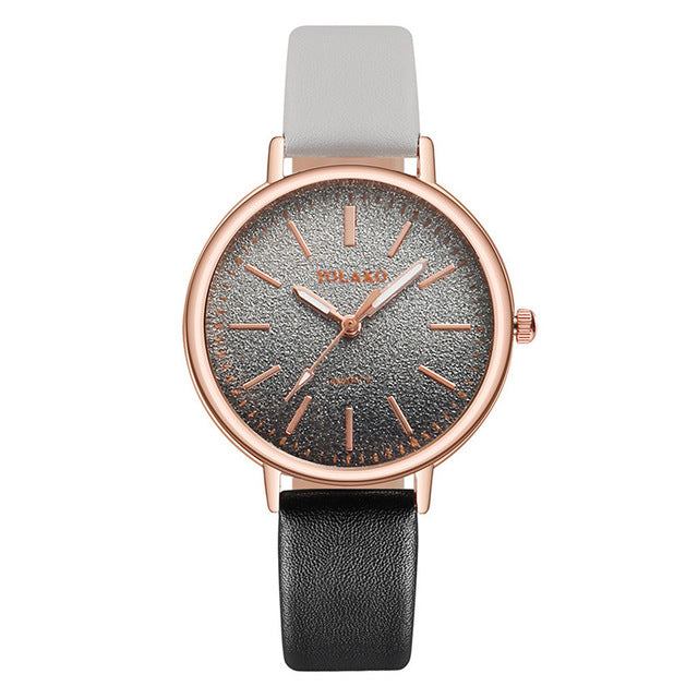 Casual Quartz Leather Band