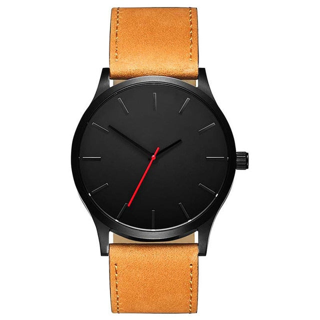 men's watch Leather Band Analog Quartz