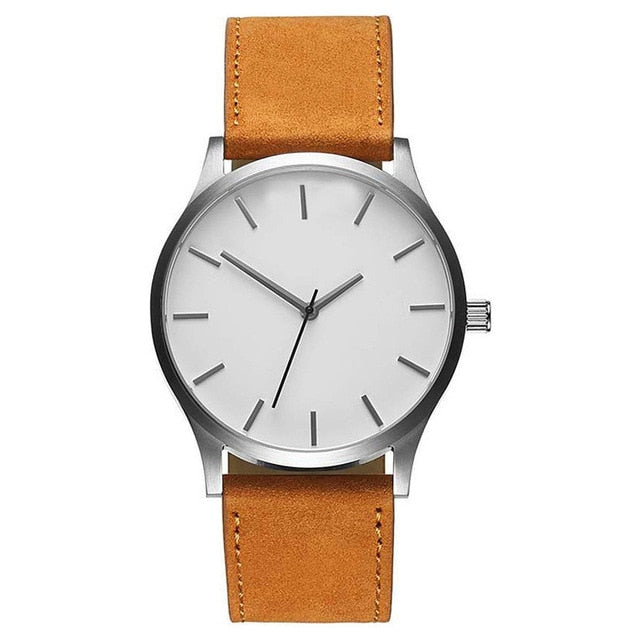 men's watch Leather Band Analog Quartz